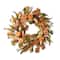 Glitzhome® 24" Fall Pumpkin Leaf Floral Wreath